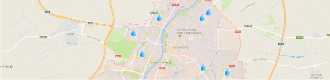 Mapa de limpieza de tuberías en Valladolid